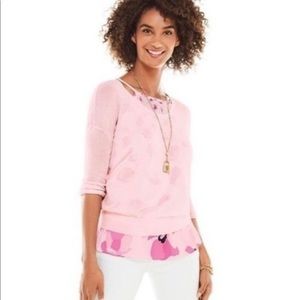 cabi pink gossamer pullover sweater